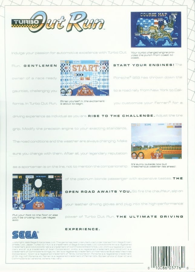 Turbo Out Run box art for Commodore 64